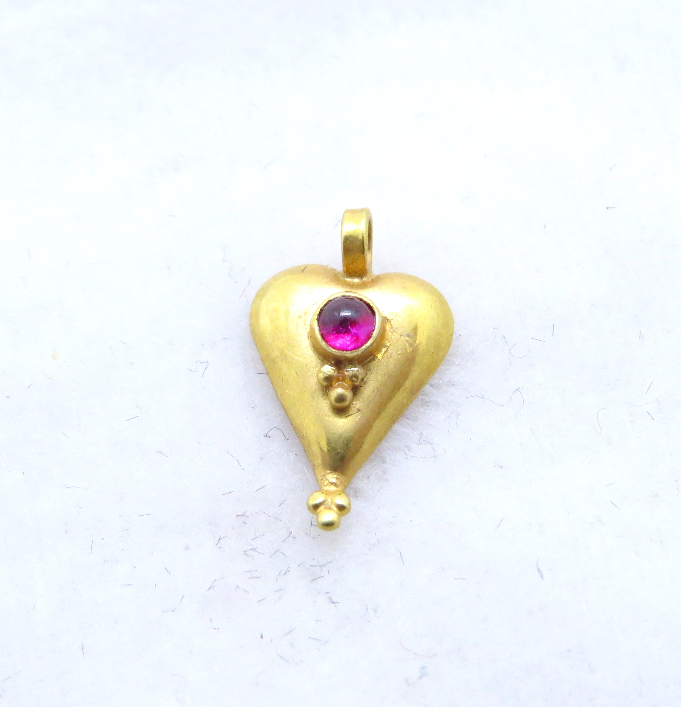 Heart Shaped Handmade 18k gold charm •